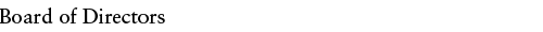 Board of Directors